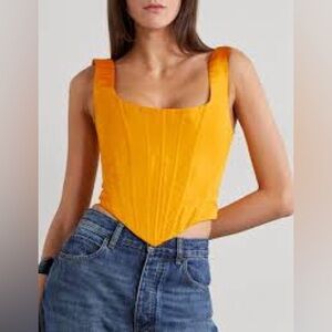 Anthropologie Aureta yellow corset top, NWT